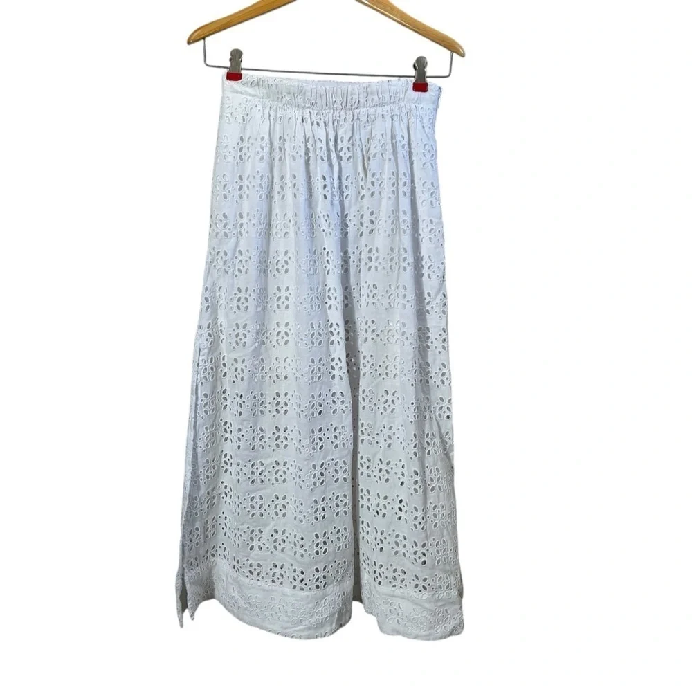 J. CREW Linen Blend Maxi Skirt in Eyelet‎ Lace BI743